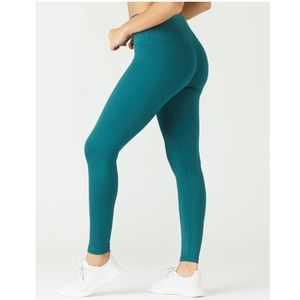 Glyder High Power Legging: Dark Teal Flat Rib